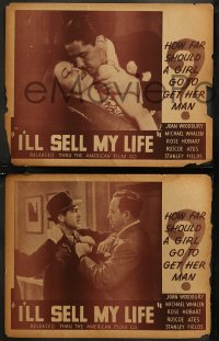 7k0829 I'LL SELL MY LIFE 3 LCs R1940s Rose Hobart, Michael Whalen, cool crime images!