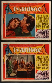 7k0633 IVANHOE 6 LCs 1952 great images of Elizabeth Taylor, Robert Taylor & George Sanders!