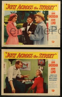 7k0634 JUST ACROSS THE STREET 6 LCs 1952 sexy Ann Sheridan did it for laughs & a little lovin!