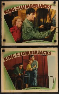 7k0635 KING OF THE LUMBERJACKS 6 LCs 1940 great images of tough logger John Payne & Gloria Dickson!