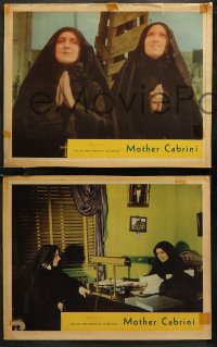 7k0749 LIFE & MIRACLES OF BLESSED MOTHER CABRINI 4 LCs 1940s Frances Cabrini and nuns, ultra rare!