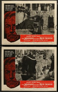 7k0847 MASQUE OF THE RED DEATH 3 LCs 1964 Vincent Price, Edgar Allan Poe, Roger Corman horror!