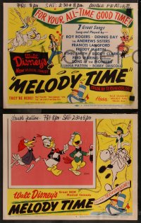 7k0507 MELODY TIME 8 LCs 1948 Walt Disney, cool cartoon art of Pecos Bill, Little Toot & more!