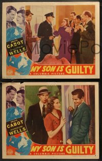 7k0755 MY SON IS GUILTY 4 LCs 1939 Bruce Cabot, Julie Bishop, trapped..by his own father's gun!
