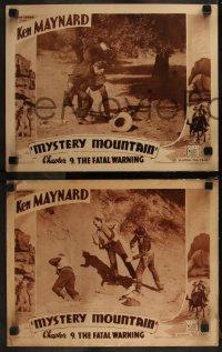 7k0756 MYSTERY MOUNTAIN 4 chapter 9 LCs 1934 western cowboy Ken Maynard, The Fatal Warning!