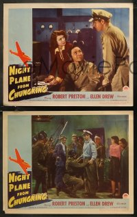 7k0759 NIGHT PLANE FROM CHUNGKING 4 LCs 1943 Robert Preston, pretty Ellen Drew, World War II, Nazis!