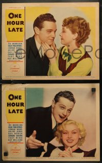 7k0856 ONE HOUR LATE 3 LCs 1934 romantic images of Joe Morrison & pretty Helen Twelvetrees, cast!
