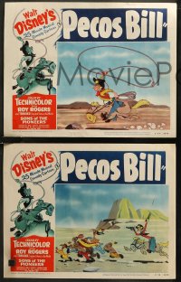 7k0861 PECOS BILL 3 LCs 1954 cool images from Walt Disney western cowboy cartoon!