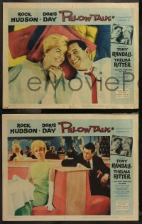 7k0764 PILLOW TALK 4 LCs 1959 with best c/u of Rock Hudson & Doris Day smiling + Tony Randall!