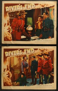 7k0771 RIVER'S END 4 LCs 1940 Canadian Mountie Dennis Morgan, from James Oliver Curwood story!