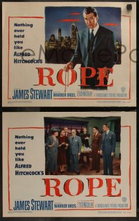 7k0540 ROPE 8 LCs 1948 Farley Granger & John Dall, James Stewart, Alfred Hitchcock classic!