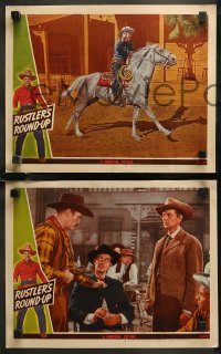 7k0773 RUSTLER'S ROUND-UP 4 LCs 1946 western, great images of western cowboy Kirby Grant w/horse!