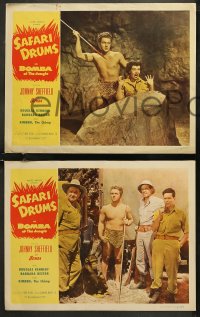 7k0543 SAFARI DRUMS 8 LCs 1953 Johnny Sheffield as Bomba the Jungle Boy with Kimbbo the Chimp!