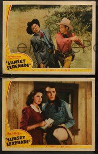 7k0705 SUNSET SERENADE 5 LCs 1942 singing cowboy Roy Rogers, Gabby Hayes & pretty Helen Parrish!
