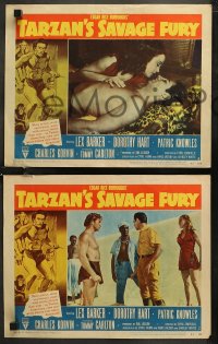 7k0565 TARZAN'S SAVAGE FURY 8 LCs 1952 c/u of Lex Barker & sexy Dorothy Hart, Edgar Rice Burroughs