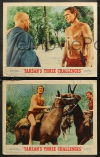 7k0566 TARZAN'S THREE CHALLENGES 8 LCs 1963 Edgar Rice Burroughs, Jock Mahoney, Woody Strode!