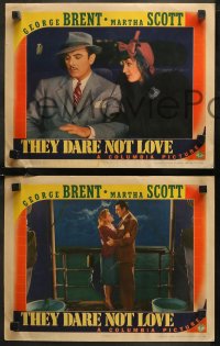 7k0884 THEY DARE NOT LOVE 3 LCs 1941 George Brent & Martha Scott have 8 rapturous nights of romance!