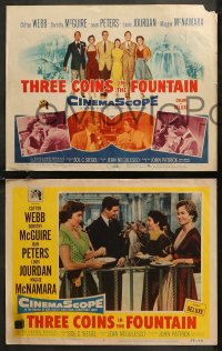7k0571 THREE COINS IN THE FOUNTAIN 8 LCs 1954 Clifton Webb, Dorothy McGuire, Jean Peters, Louis Jourdan!