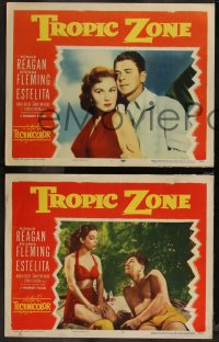 7k0890 TROPIC ZONE 3 LCs 1953 Ronald Reagan with Rhonda Fleming & sexy Estelita!