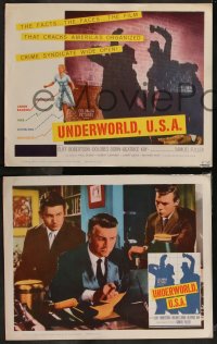 7k0577 UNDERWORLD, U.S.A. 8 LCs 1960 Samuel Fuller, labor rackets, gambling, vice, narcotics!