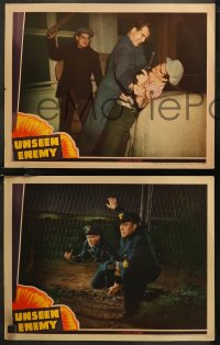 7k0891 UNSEEN ENEMY 3 LCs 1942 Leo Carrillo, Andy Devine, WWII, George Wallace Sayre!