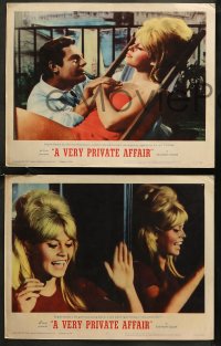 7k0657 VERY PRIVATE AFFAIR 6 LCs 1962 Louis Malle's Vie Privee, both with sexy Brigitte Bardot!