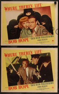 7k0613 WHERE THERE'S LIFE 7 LCs 1947 great images of Bob Hope, Signe Hasso & Bendix!