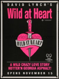 7m0270 WILD AT HEART teaser Aust 1sh 1990 David Lynch, Cage & Dern, cool different heart artwork!