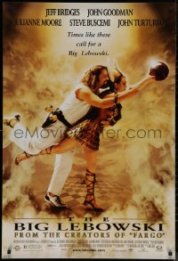 7m0812 BIG LEBOWSKI 1sh 1998 Coen Bros cult classic, Jeff Bridges bowling w/Julianne Moore!