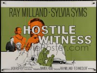 7m0484 HOSTILE WITNESS British quad 1968 Ray Milland, Felix Aylmer, Sylvia Syms!