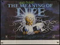 7m0488 MONTY PYTHON'S THE MEANING OF LIFE British quad 1983 wacky art of God creating Earth!