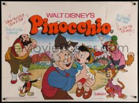 7m0494 PINOCCHIO British quad R1978 Disney cartoon about a wooden boy who wants to be real!