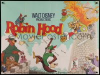 7m0496 ROBIN HOOD British quad R1983 Walt Disney cartoon, the way it REALLY happened!