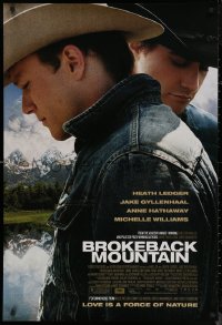 7m0824 BROKEBACK MOUNTAIN DS 1sh 2005 Ang Lee directed, Heath Ledger & Jake Gyllenhaal!