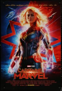 7m0830 CAPTAIN MARVEL int'l French language advance DS 1sh 2019 Brie Larson in the title role!