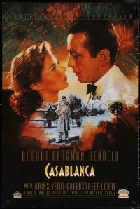 7m0208 CASABLANCA 24x36 video poster R1992 Humphrey Bogart, Ingrid Bergman, Curtiz classic!