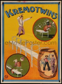 7m0106 KREMOTWINS 27x37 German circus poster 1915 Theodor and Anton Kremo, Friedlander art, rare!