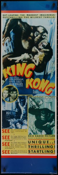 7m0234 KING KONG 12x36 commercial poster 1987 artwork of giant ape from original poster, Fay Wray!