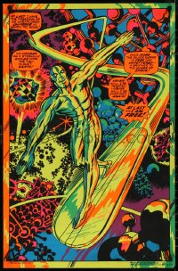 7m0242 SILVER SURFER 22x33 commercial poster 1971 Marvel Comics, full-length blacklight style art!