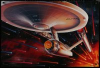 7m0246 STAR TREK CREW 27x40 commercial poster 1991 the Starship Enterprise traveling through space!