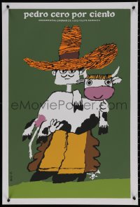 7m0379 PEDRO CERO POR CIENTO Cuban R1990s cowboy holding cow by Eduardo Munoz Bachs!