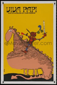 7m0385 VIVA PAPI Cuban R1990s Juan Padron, wacky art of knight on dragon!