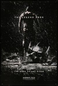 7m0855 DARK KNIGHT RISES teaser DS 1sh 2012 Tom Hardy as Bane, cool image of broken mask in the rain!