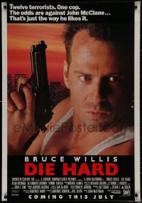 7m0871 DIE HARD advance 1sh 1988 Bruce Willis vs twelve terrorists, action classic, with borders!