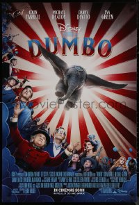 7m0876 DUMBO int'l advance DS 1sh 2019 Tim Burton Disney live action adaptation of the classic movie!