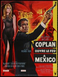 7m0657 COPLAN OUVRE LE FEU A MEXICO French 23x31 1967 Georges Allard art of secret agent & sexy woman!