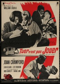 7m0682 I SAW WHAT YOU DID French 23x32 1965 Joan Crawford, Castle, you may be the next target!