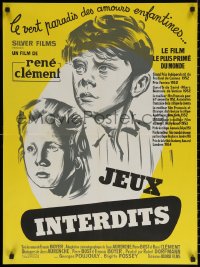7m0685 JEUX INTERDITS French 23x31 R1950s Rene Clement's Jeux Interdits, different art!