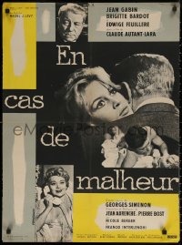 7m0691 LOVE IS MY PROFESSION French 23x31 1958 Georges Simoneon's En Cas de Malheur, sexy Brigitte Bardot!
