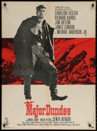 7m0692 MAJOR DUNDEE French 23x32 1965 Sam Peckinpah, full-length Charlton Heston, Civil War!